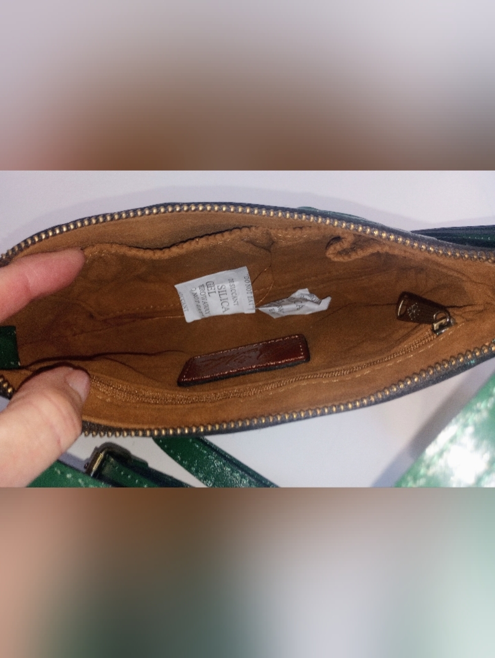 NWT Patricia Nash Rose Tooled Leather Laurina Crossbody Bag, Soft Green - Picture 10 of 12